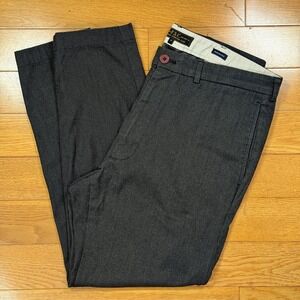 Freemans Sporting Club Charcoal Gray Flat Front Tapered Chinos Pants Size 34
